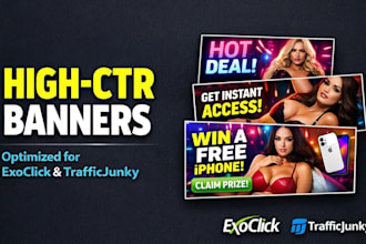 design adult banners for traffic junky animated banner and  exoclick