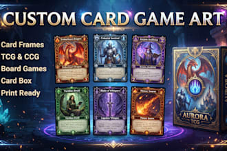 design card game, board game card frame design, card box for cards game art