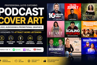 design podcast cover artwork, itunes or spotify podcast logo, podcast audiogram
