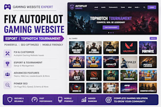 create fix autopilot gaming website esport, topnotch tournament with power seo