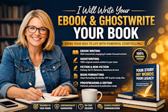 do ebook writer ghost book writer story fantasy, scifi, adventure, romance