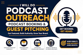 do podcast booking, podcast outreach and podcast guest pitching for your brand