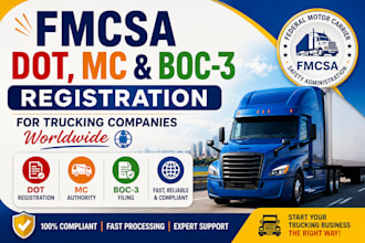 do fmcsa dot, mc and boc 3 registration for trucking companies worldwide