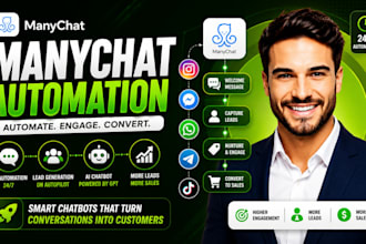 create manychat and uchat chatbot for your social media business