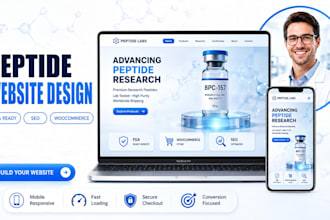 build peptide research website, peptide website SEO, fda peptide woo commerce