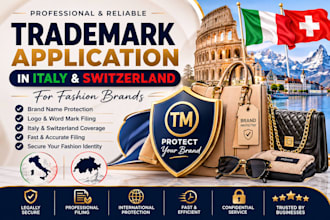 handle trademark application in italy and switzerland for fashion brands