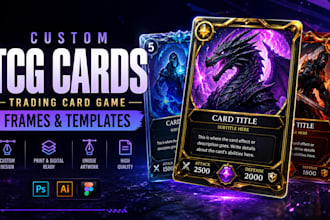design custom tcg cards trading card game card frames and templates