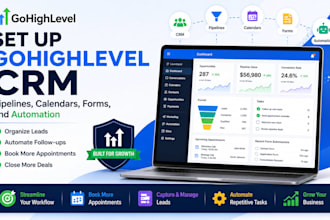 set up gohighlevel CRM, pipelines, calendar, forms, automation ghl expert