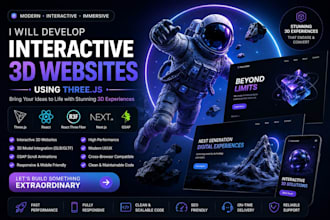 develop interactive 3d websites using threejs and react