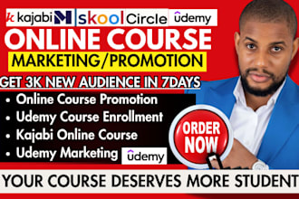 do online course promotion setup kajabi online course and udemy marketing