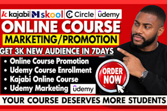 do online course promotion setup kajabi online course and udemy marketing