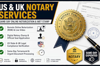 do US, UK same day notarization, notary stamp, wet stamp, online notary services