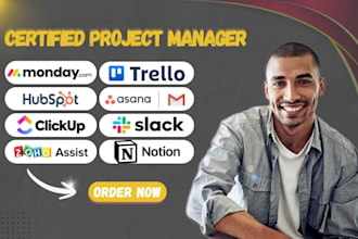 setup workflow project management in monday CRM, clickup, trello, slack, asana