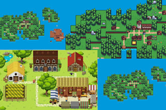 create custom pixel art tilesets, top down, platformer, overworld game assets