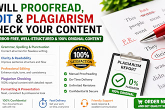 proofread, edit, and plagiarism check your content