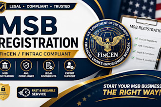 help you with msb registration, fincen, aml compliance, and US llc setup