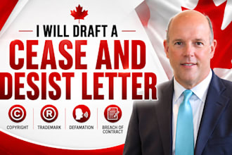 draft a cease and desist letter for copyright, trademark and defamation contract