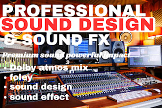 do sound design, dialogue editing, foley and dolby mixing