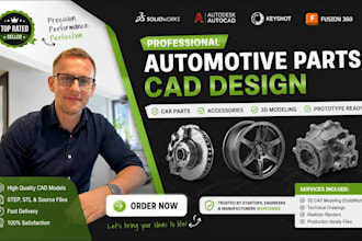 design automotive parts and car accessories in solidworks with step stl files