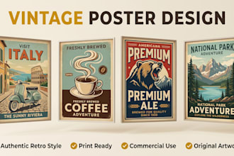 design authentic vintage retro advertising poster artwork