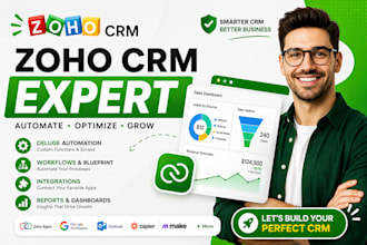 setup zoho CRM with deluge automation, workflows and integrations