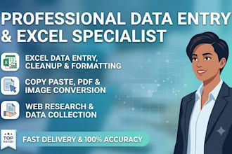 do data entry, excel data entry, and data cleanup efficiently