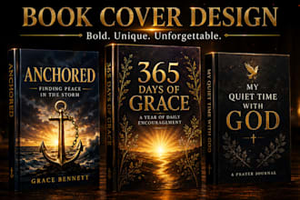 design christian book, daily devotional, prayer journal, religious book cover