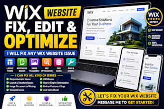 wix website fix, bug fixing, SEO, optimize, wix studio issues and redesign