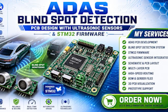 adas blind spot detection pcb design with ultrasonic sensors and stm32 firmware