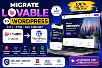migrate lovable ai website to wordpress elementor or woocommerce