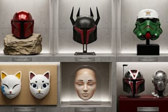 3d print, paint and ship cosplay oni mask, helmet, wearable armor and anime mask
