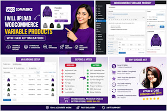 upload woocommerce variable products with SEO optimization