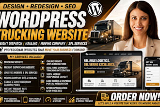design wordpress trucking freight dispatch hauling moving company 3pl website