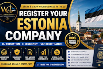 register estonia company, ou formation, e residency and vat registration for eu