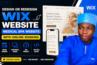 wix medical spa website with online booking, wix design, wix redesign, wix velo