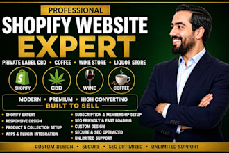 build private label cbd shopify website coffe website wine store liquor website