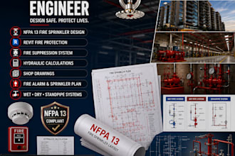 nfpa 13 fire sprinkler system revit fire protection shop drawing