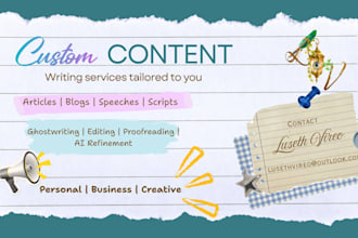 custom articles, blogs, speeches, and creative content