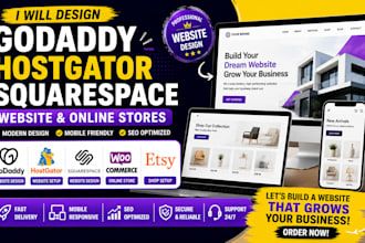 design godaddy website hostgator squarespace website godaddy etsy woocommerce