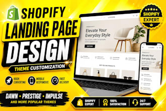 customize shopify theme design redesign shopify landing page shopify design