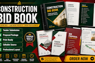 design a construction bid book tender submission and proposal package