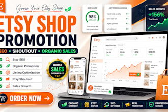 do etsy shop promotion, etsy seo, etsy shoutout and boost sales organically