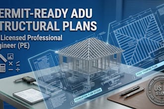 adu structural plans foundation plan design and roof framing plan for permit