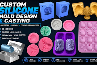 design 3d cad silicone mold injection mold resin mold casting mold cookie mold