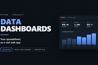 build a python streamlit data dashboard or web app