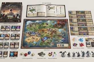 design board game card box card game design and rulebook design