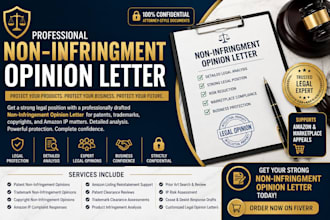 draft non infringement opinion letters for intellectual property protection