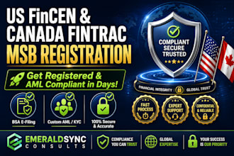 register your US fincen and canada fintrac msb with aml compliance