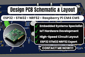 design schematic, layout pcb for esp32, stm32, nrf52, raspberry pi, cm4, cm5