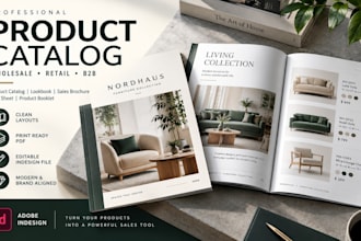 design product catalog, wholesale catalog and product brochure in adobe indesign